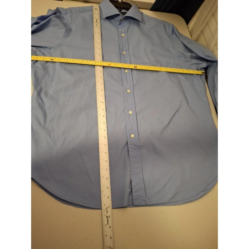 3/$15 Polo Ralph Lauren Sz 17.5 32/33 Blue Regent‎ Fit Long Sleeve Dress Shirt